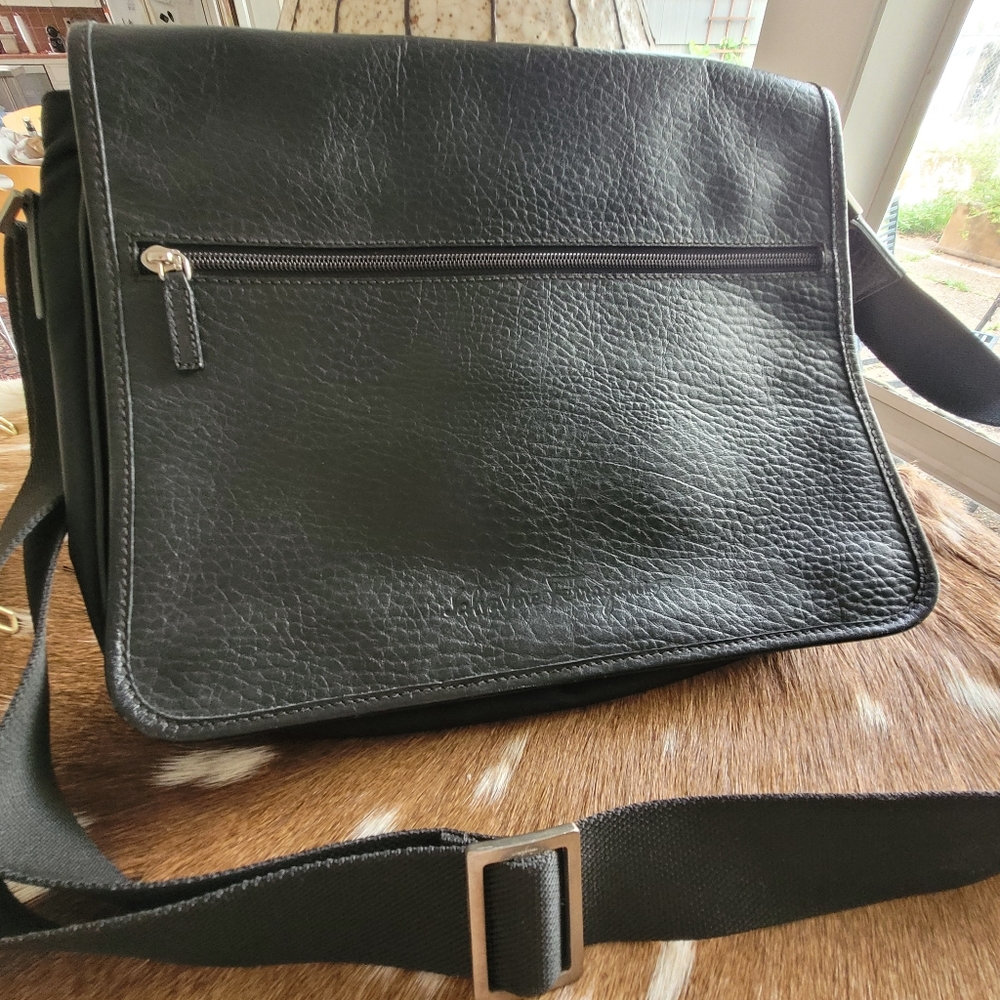 Salvatore Ferragamo Men's Leather Nylon Messenger Bag